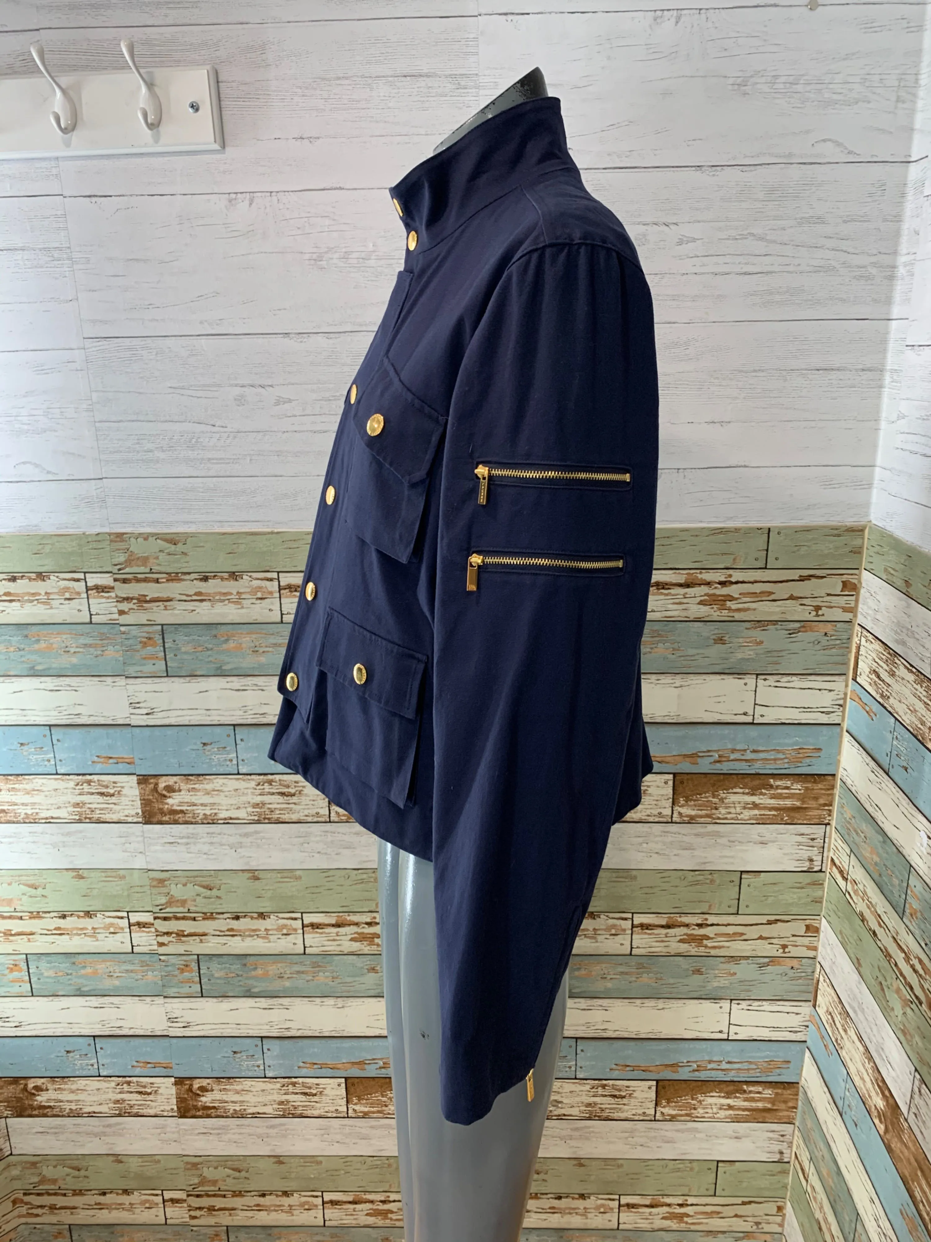 00's Short Navy Jacket with Gold Buttons by Ralph Lauren