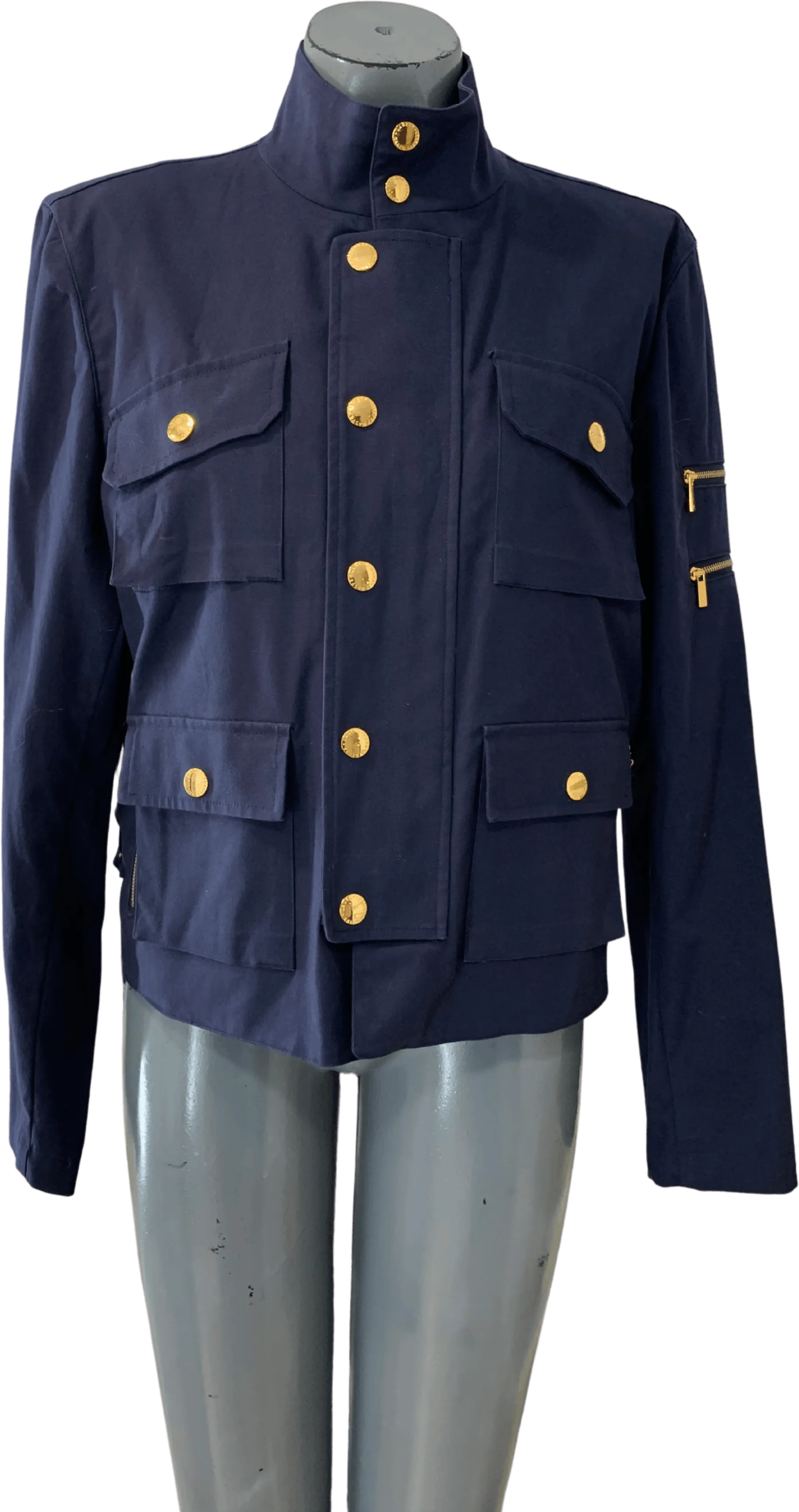 00's Short Navy Jacket with Gold Buttons by Ralph Lauren