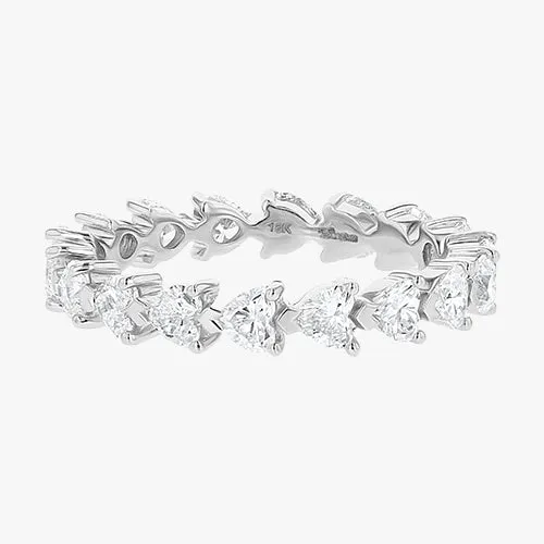 14K H-I/SI Heart Shaped Diamond Eternity Band