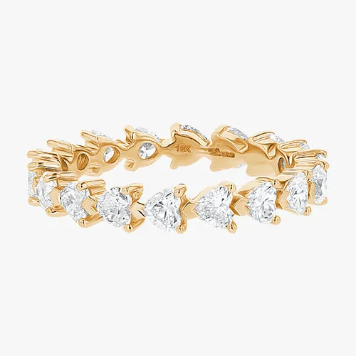 14K H-I/SI Heart Shaped Diamond Eternity Band