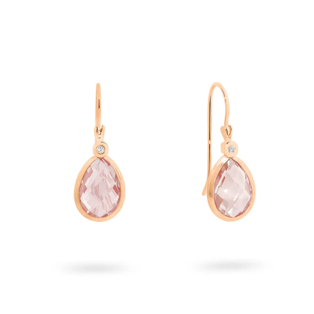 18K Colour Gemstone Drop Diamond Earrings