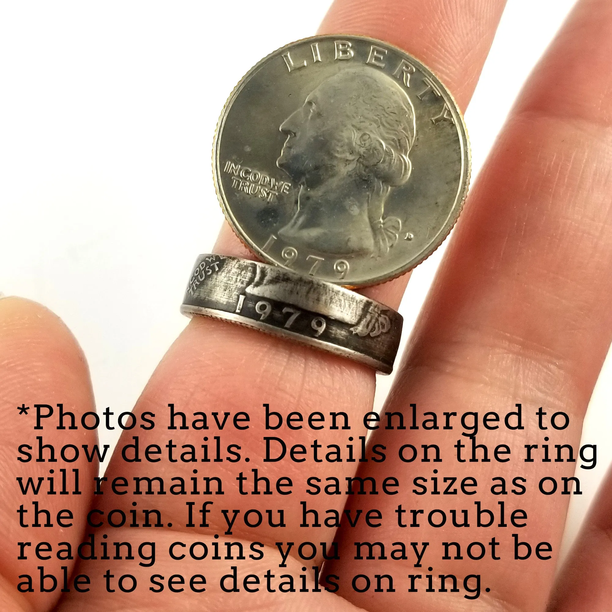 1982 Washington Quarter Coin Ring