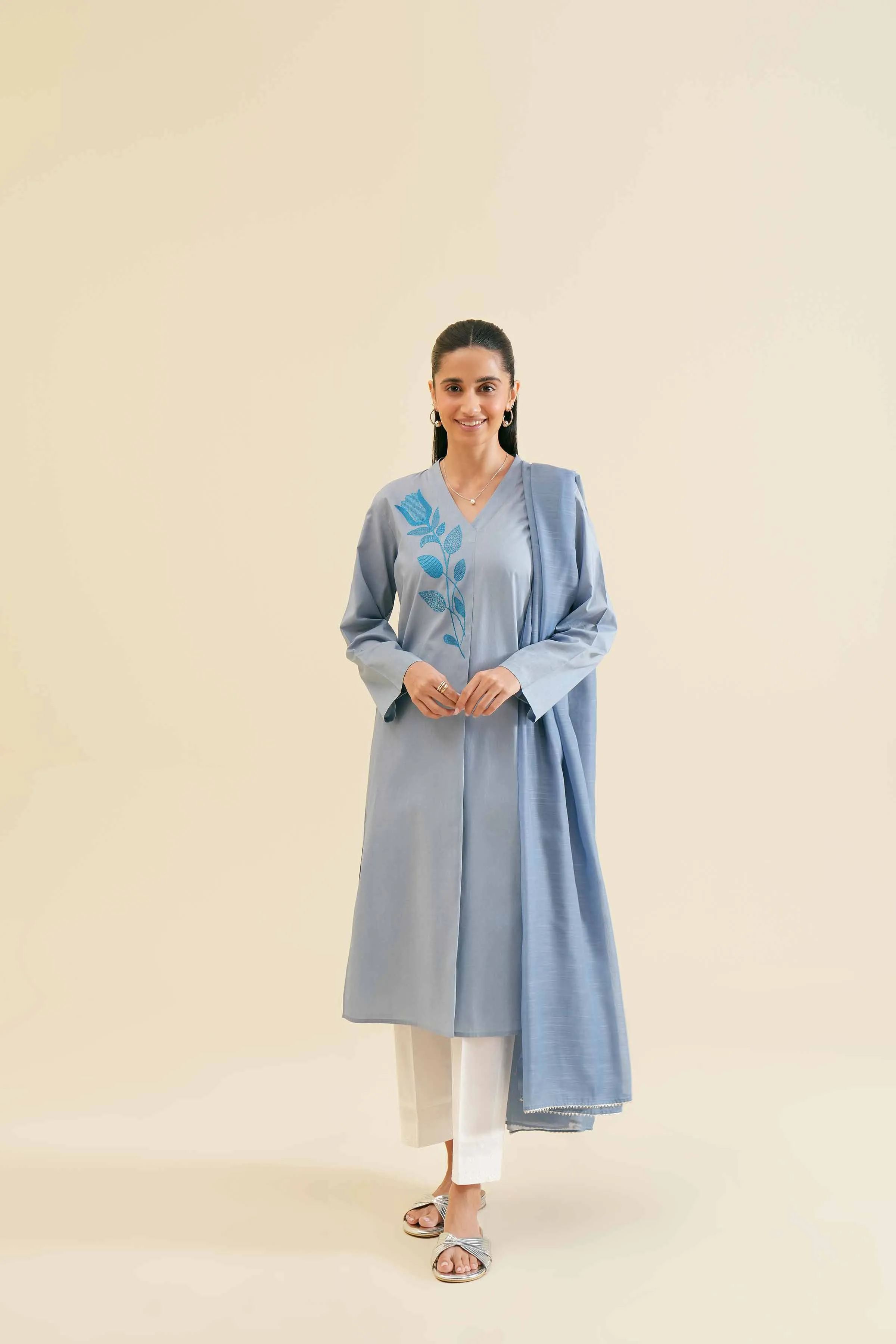 2 Piece - Embroidered Suit - PS24-108