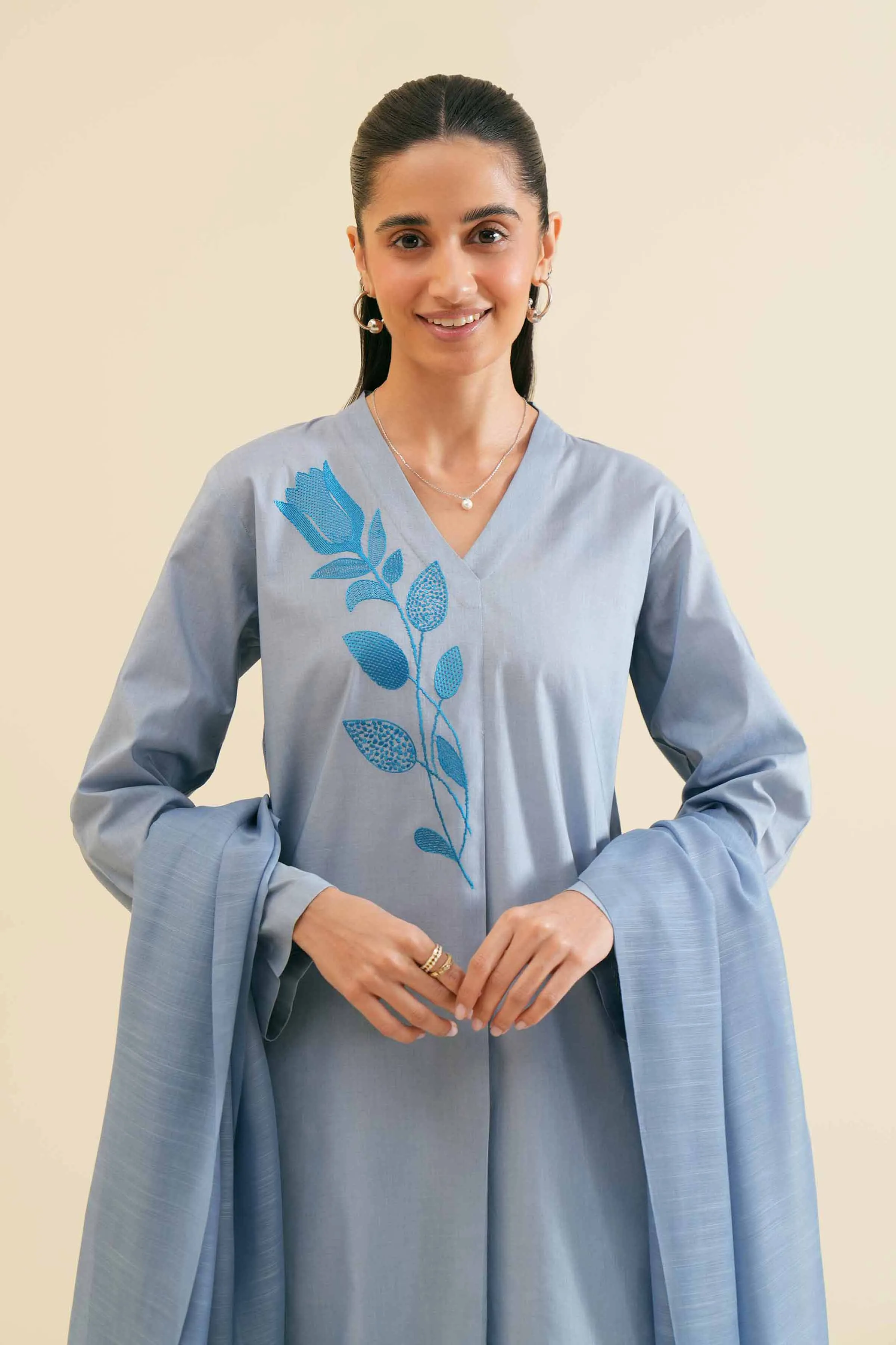 2 Piece - Embroidered Suit - PS24-108