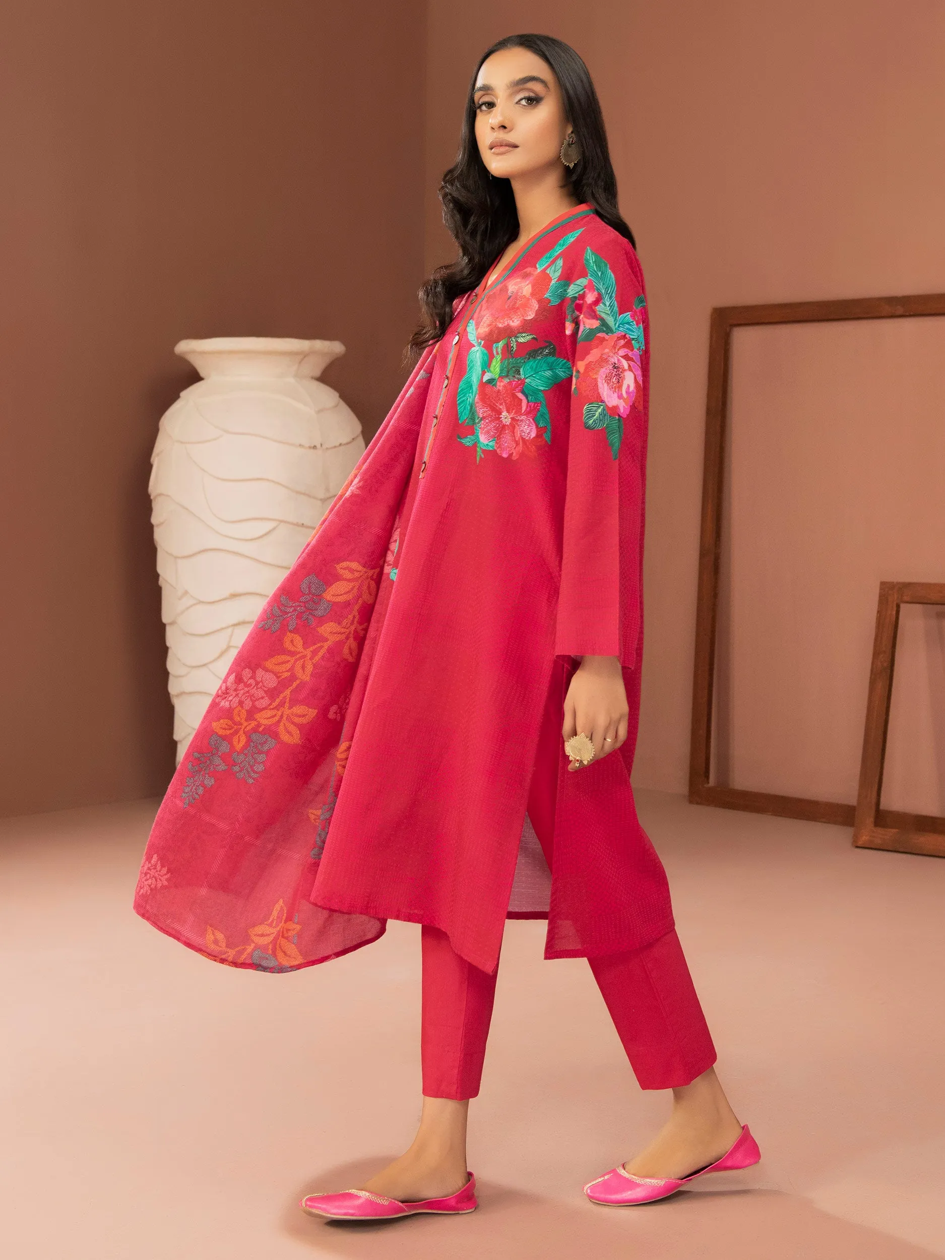 2 Piece Khaddar Suit-Printed (Unstitched)