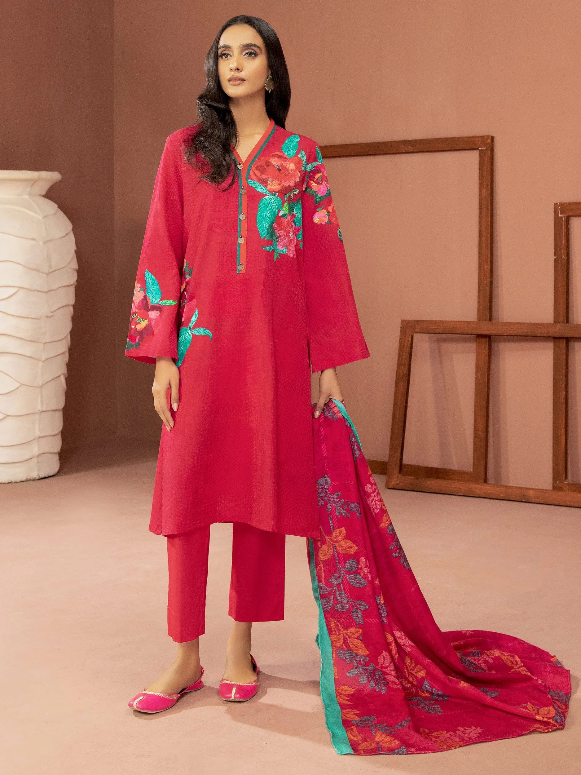 2 Piece Khaddar Suit-Printed (Unstitched)