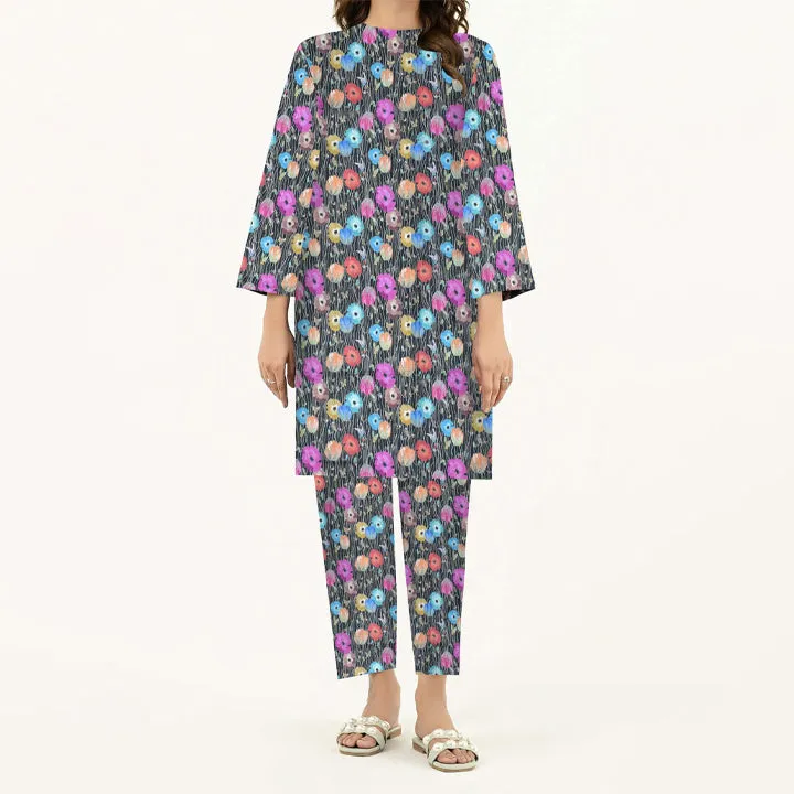 2PC- Unstitched Digital Printed Cambric Suit PW3449