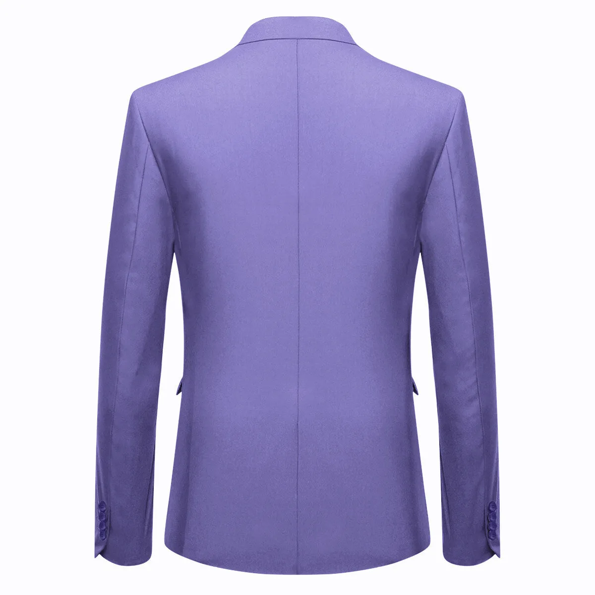 3-Piece One Button Formal Suit Purple Suit