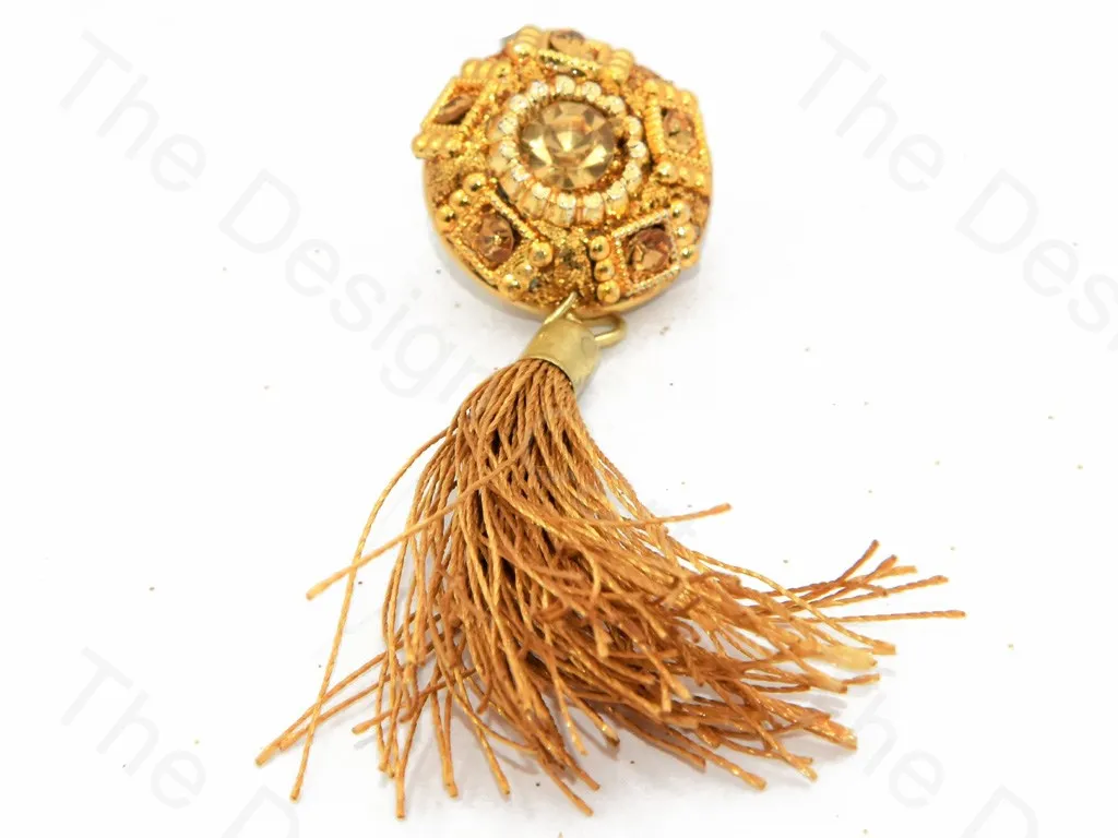 5 Rectangles Golden Handcrafted Tassel Buttons