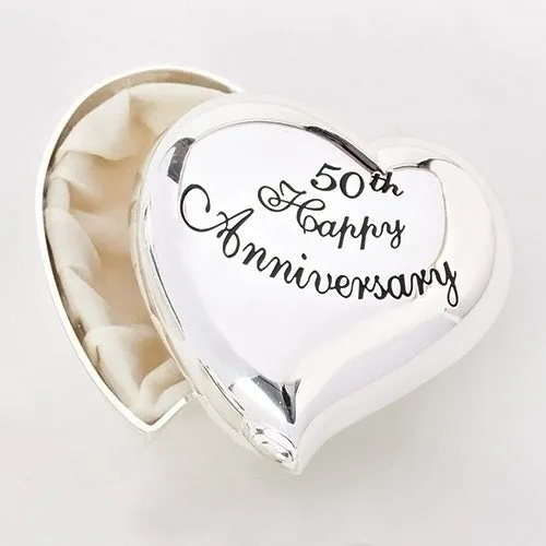 50th Happy Anniversary Engraved Keepsake Box