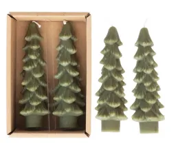 5" Green Tree Shaped Taper Candles