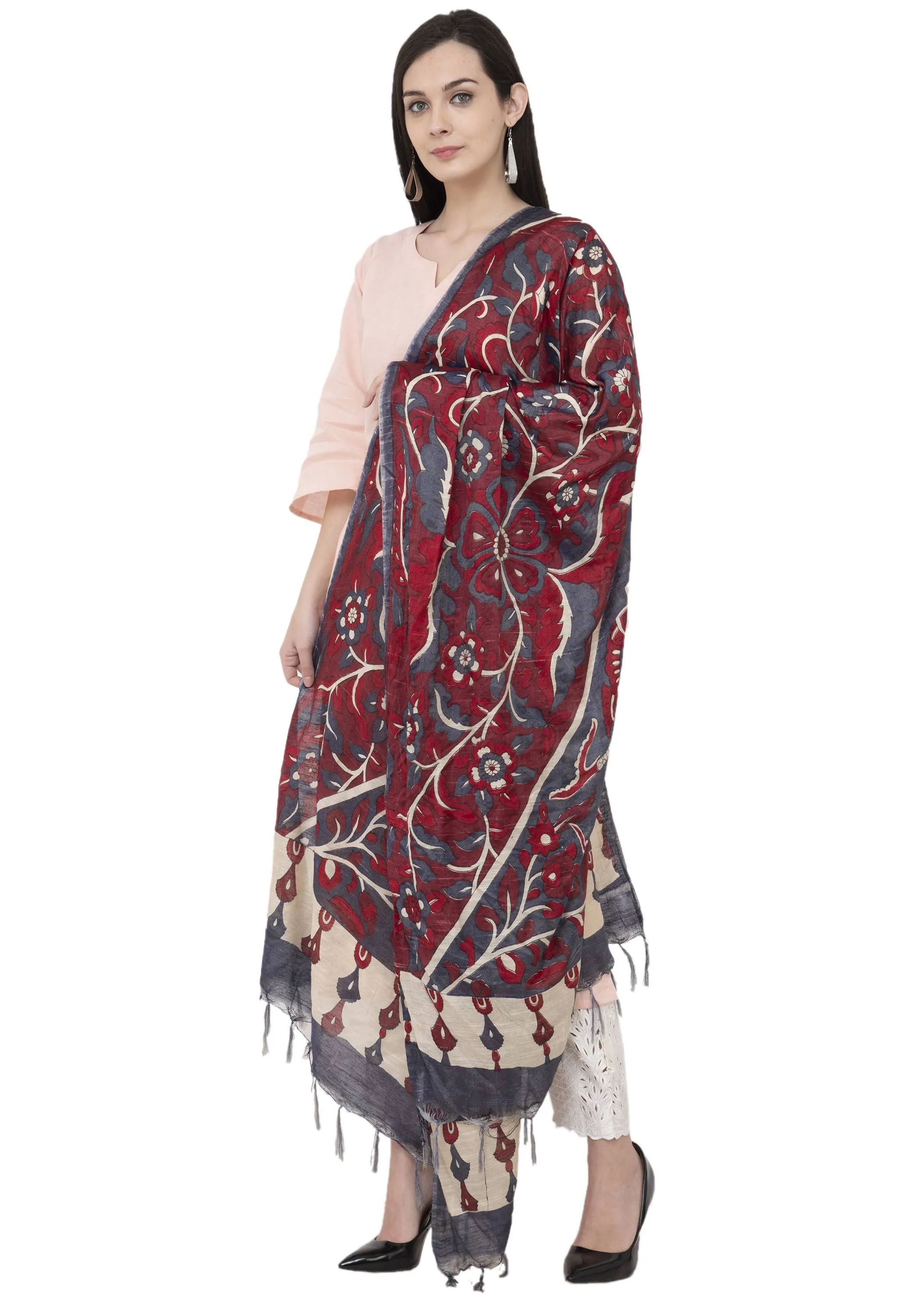 A R Silk Modal Kalamkari Print Fancy Dupatta Color Multi Print Dupatta or Chunni