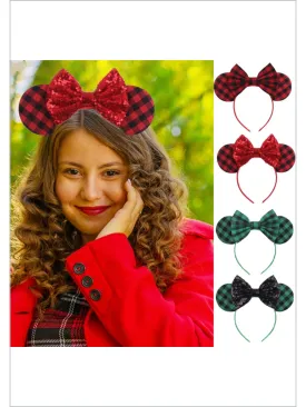 Adorably Me Plaid Mouse Ears Headband