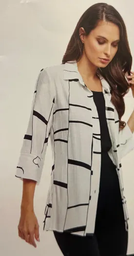 Adore Black and White Open Jacket E204091