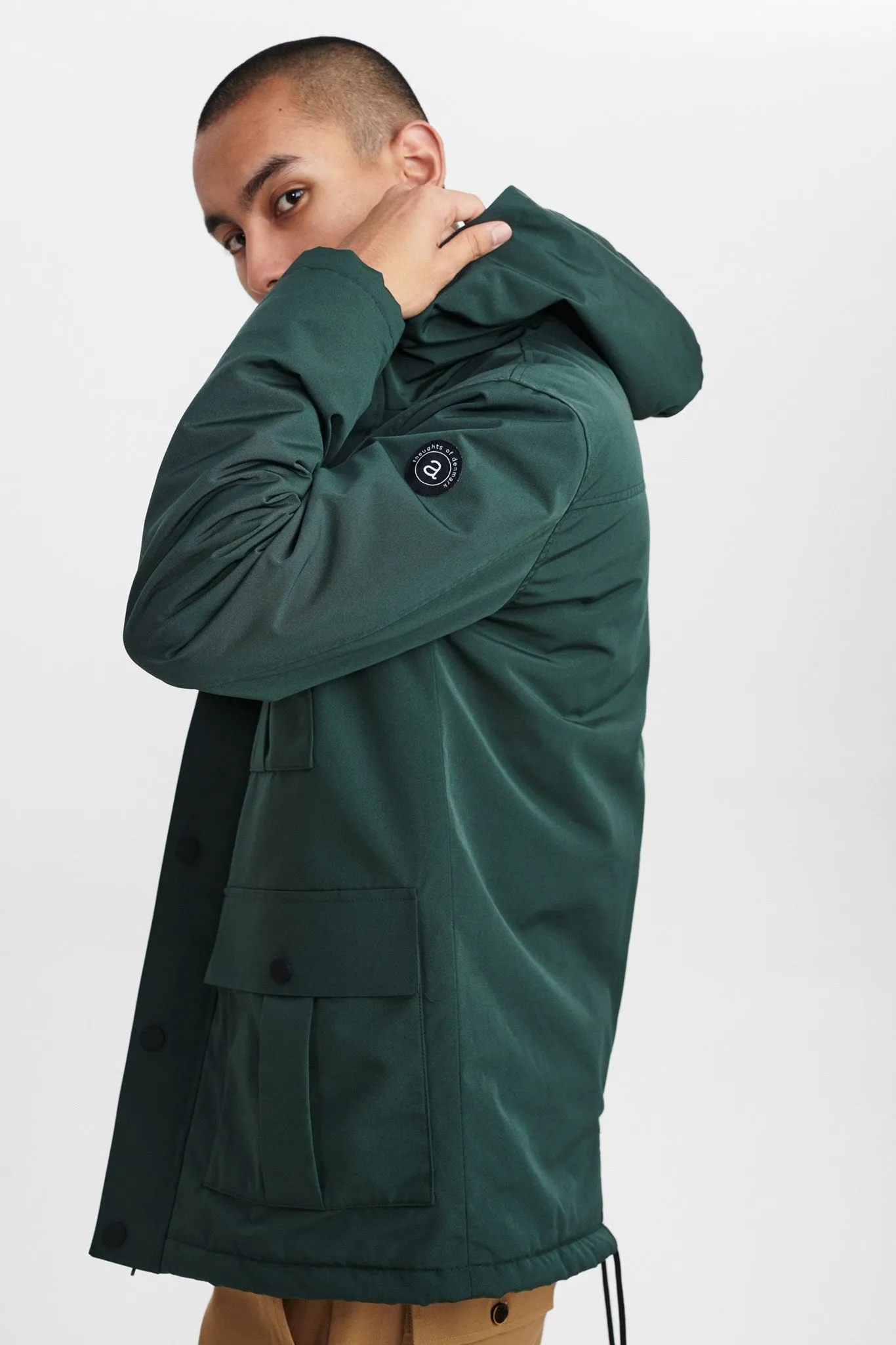 AKBENT SHORT NYLON JACKET - Deep forrest