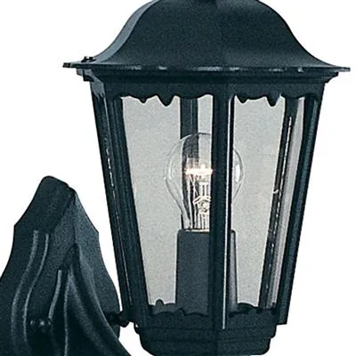 ALEX OUTDOOR UP/DOWN WALL LIGHT - BLACK METAL & GLASS