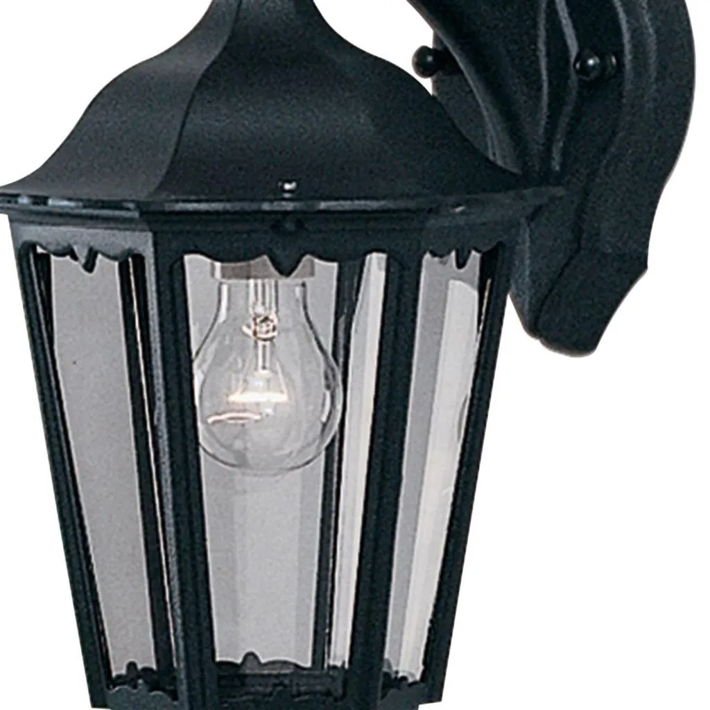 ALEX OUTDOOR UP/DOWN WALL LIGHT - BLACK METAL & GLASS