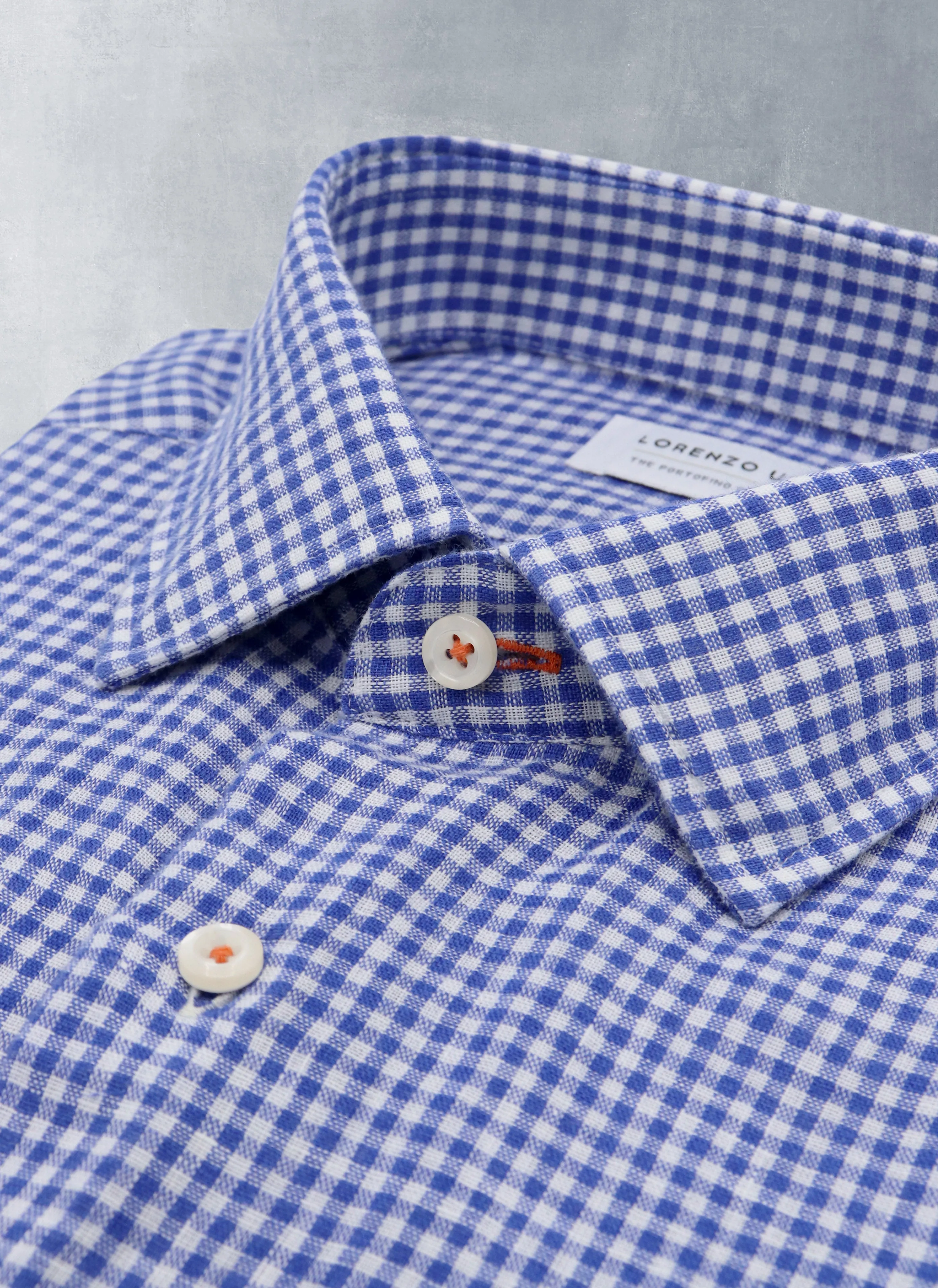 Alexander in Navy Gingham Linen Shirt