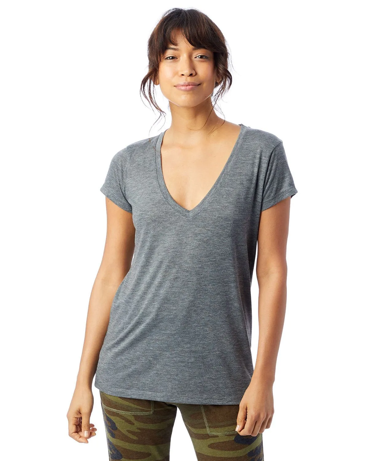 Alternative 2894B2 Ladies' Slinky-Jersey V-Neck T-Shirt