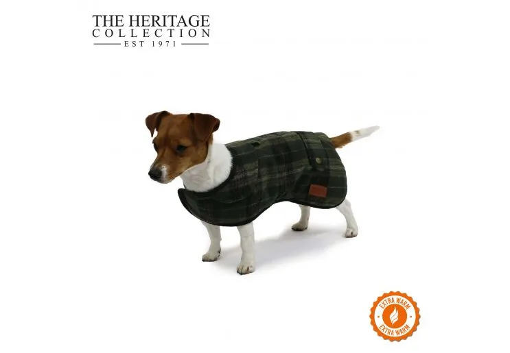 Ancol - Heritage Green Check Coat - 35cm