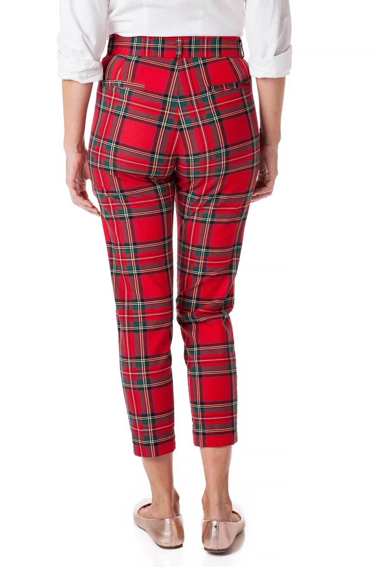 Ankle Capri Stretch Twill Royal Stewart Tartan Plaid