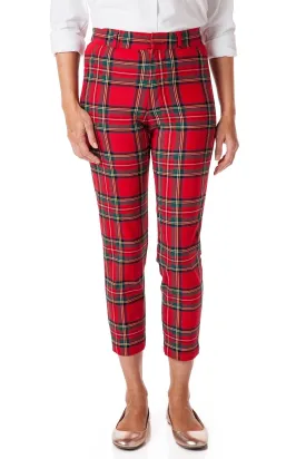 Ankle Capri Stretch Twill Royal Stewart Tartan Plaid