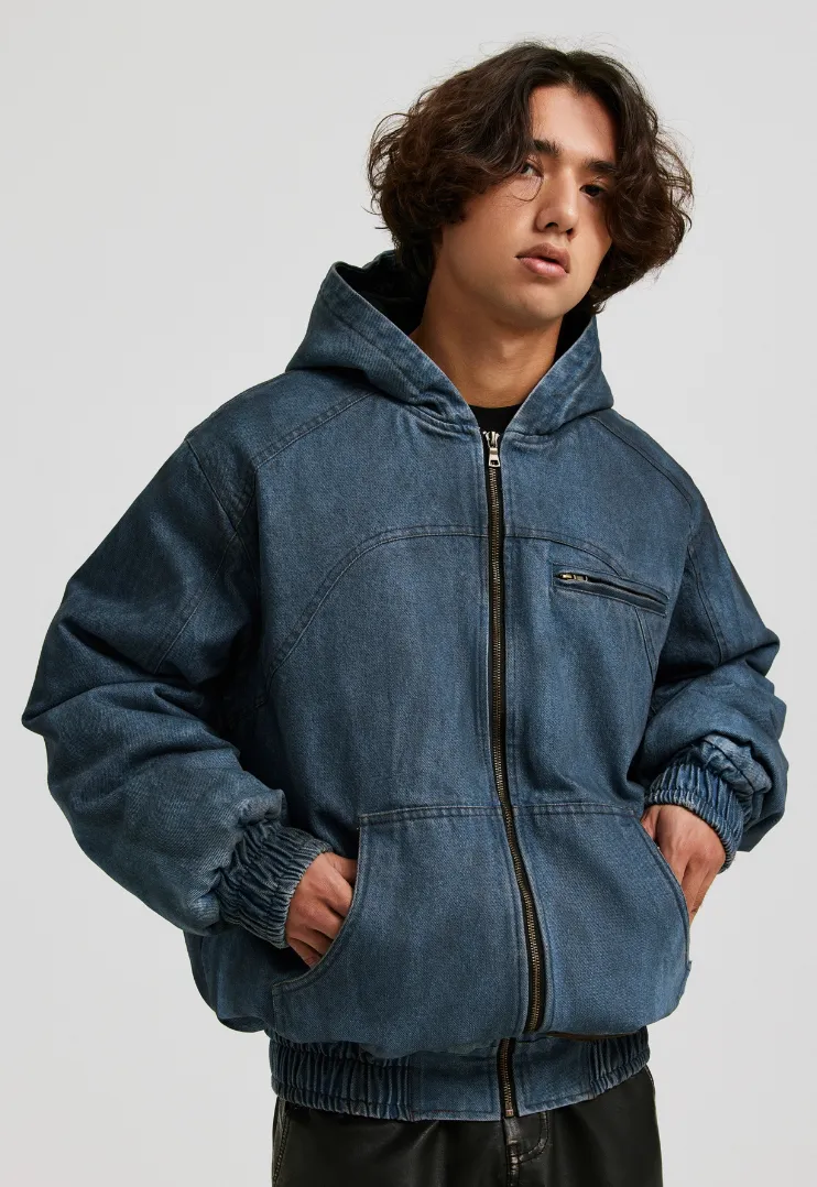 ANTIDOTE Washed Hooded Denim Jacket