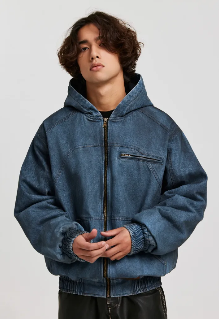 ANTIDOTE Washed Hooded Denim Jacket