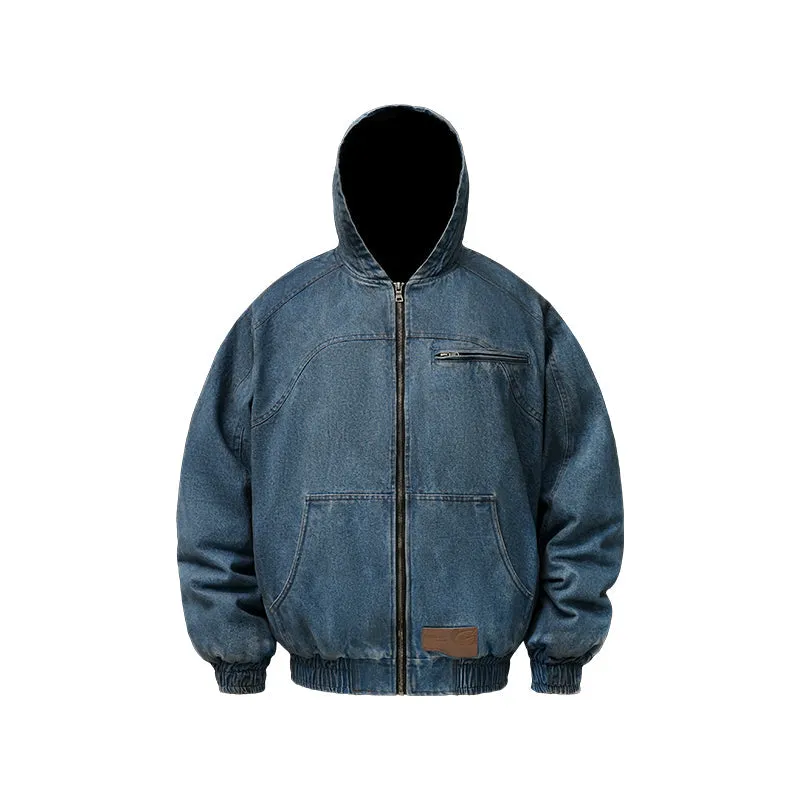 ANTIDOTE Washed Hooded Denim Jacket