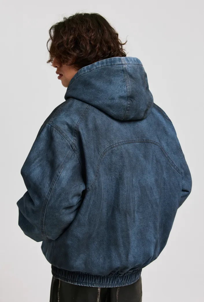 ANTIDOTE Washed Hooded Denim Jacket