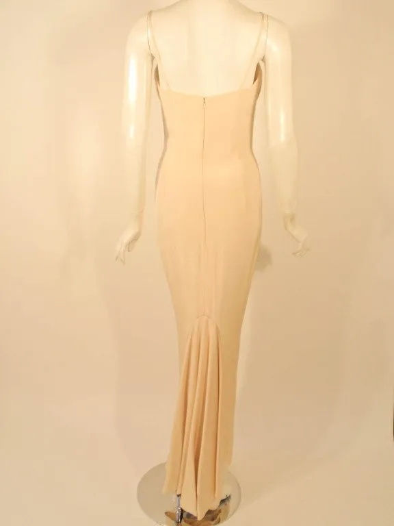 ANTONY PRICE 2 pc Cream Gown and Fitted Jacket with Lace Details