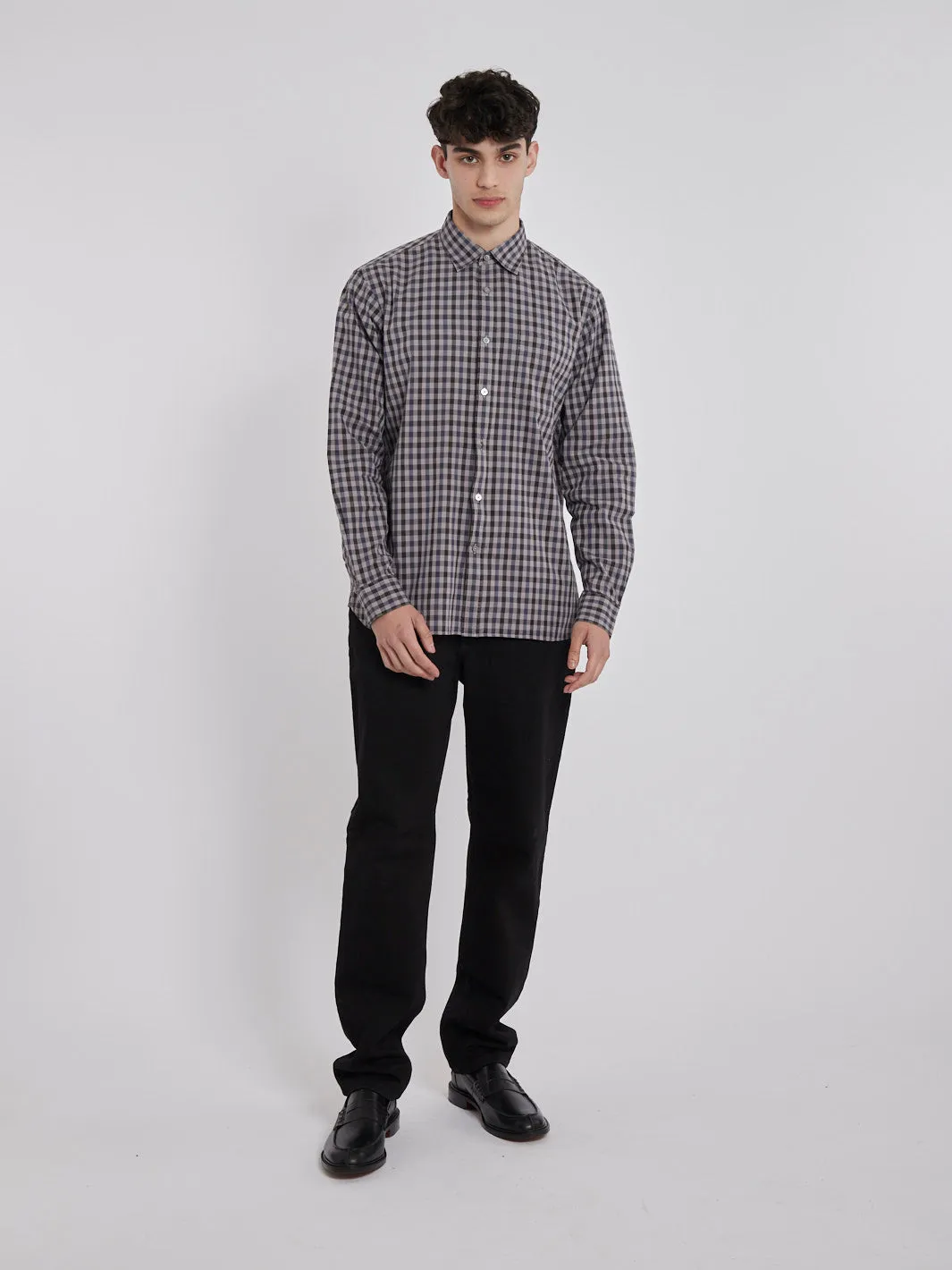 Aquascutum 1990s long-sleeved cotton plaid shirt