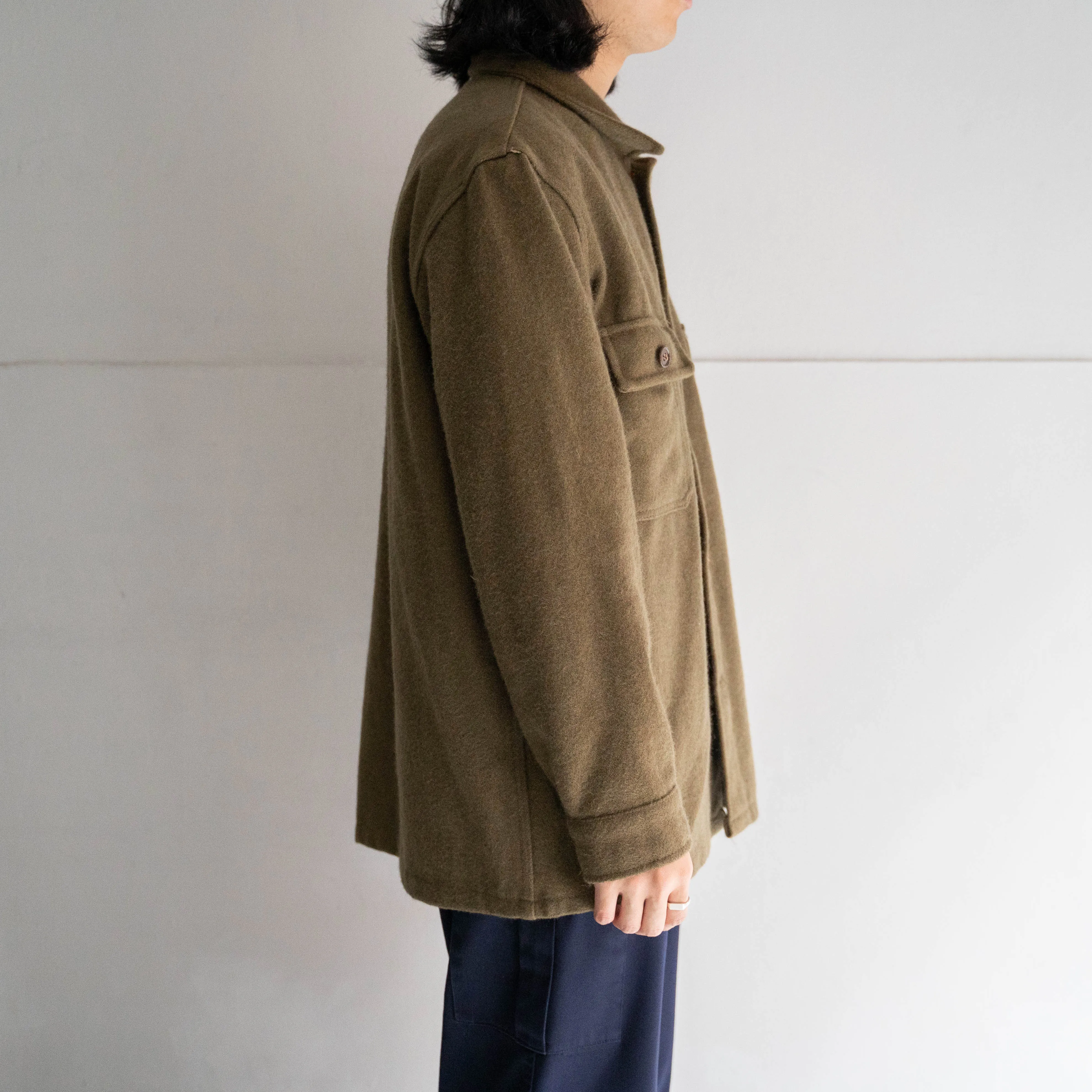 around 1980s Italian military? khaki color wool shirt jacket