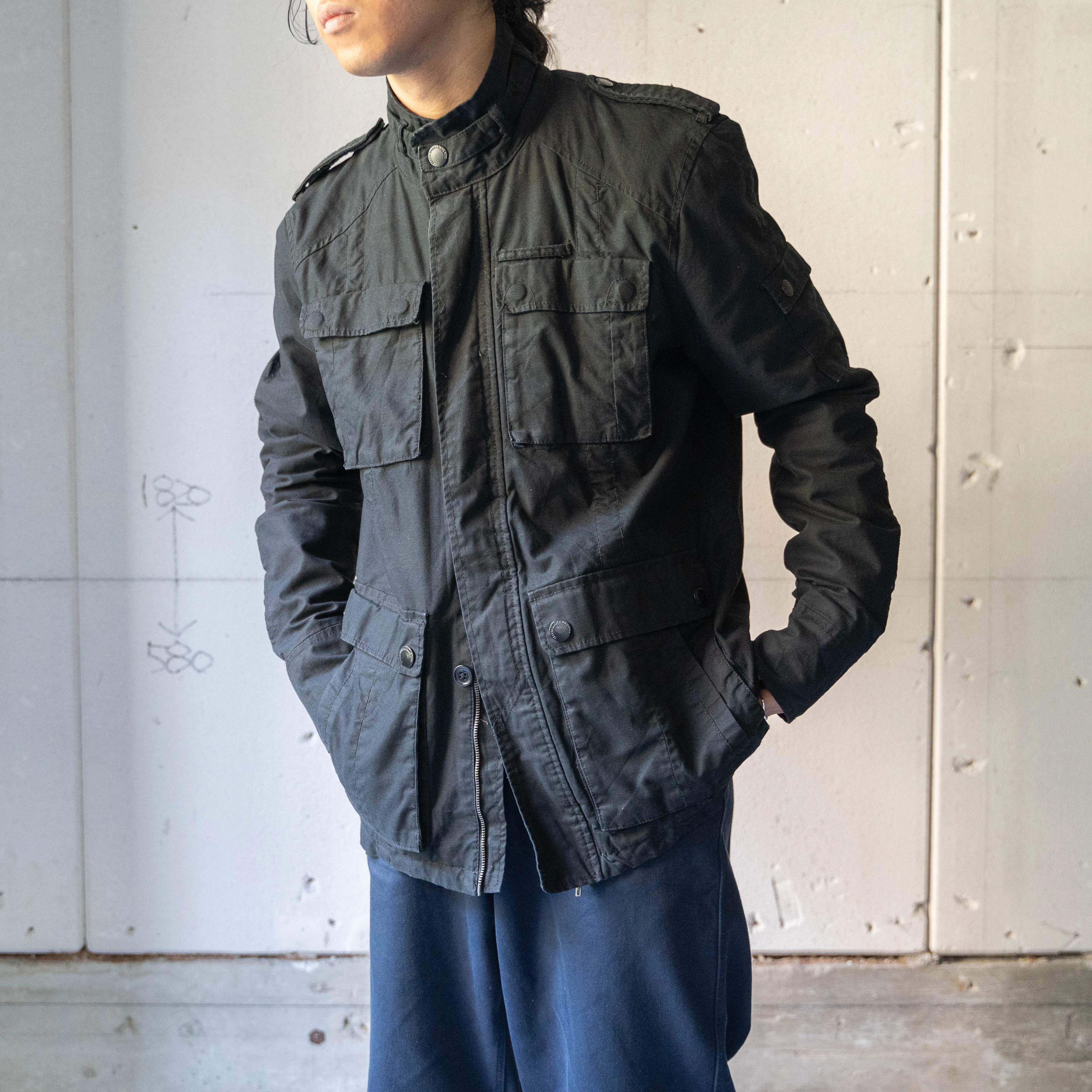 around 2000s black color military style jacket