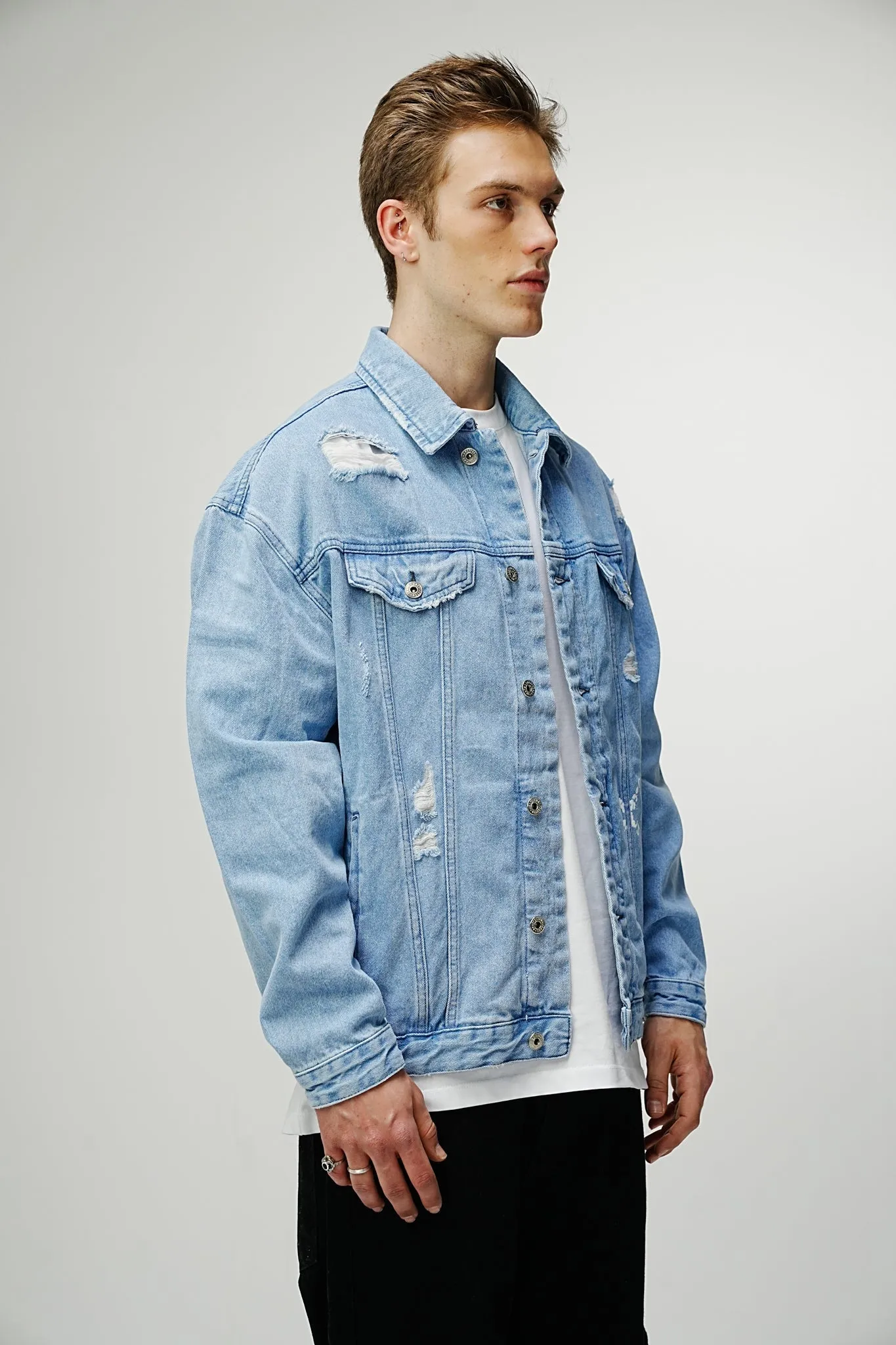 Artistic Work Printed Premium Blue Denim Jacket