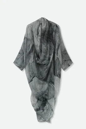 ATHENA CAPE WRAP IN SILK VOILE IN STONEY GREY