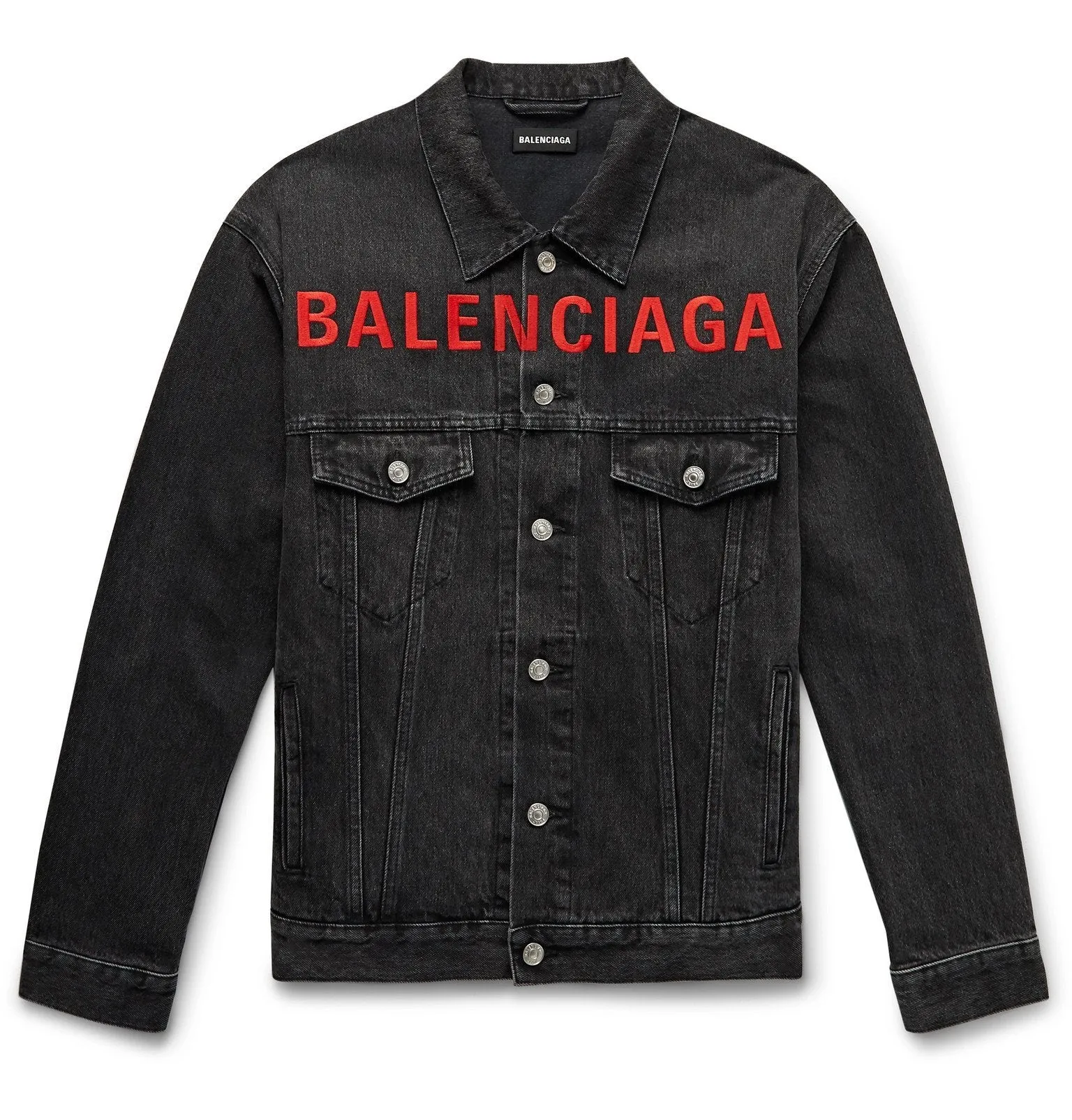 Balenciaga Logo-Embroidered Denim Jacket