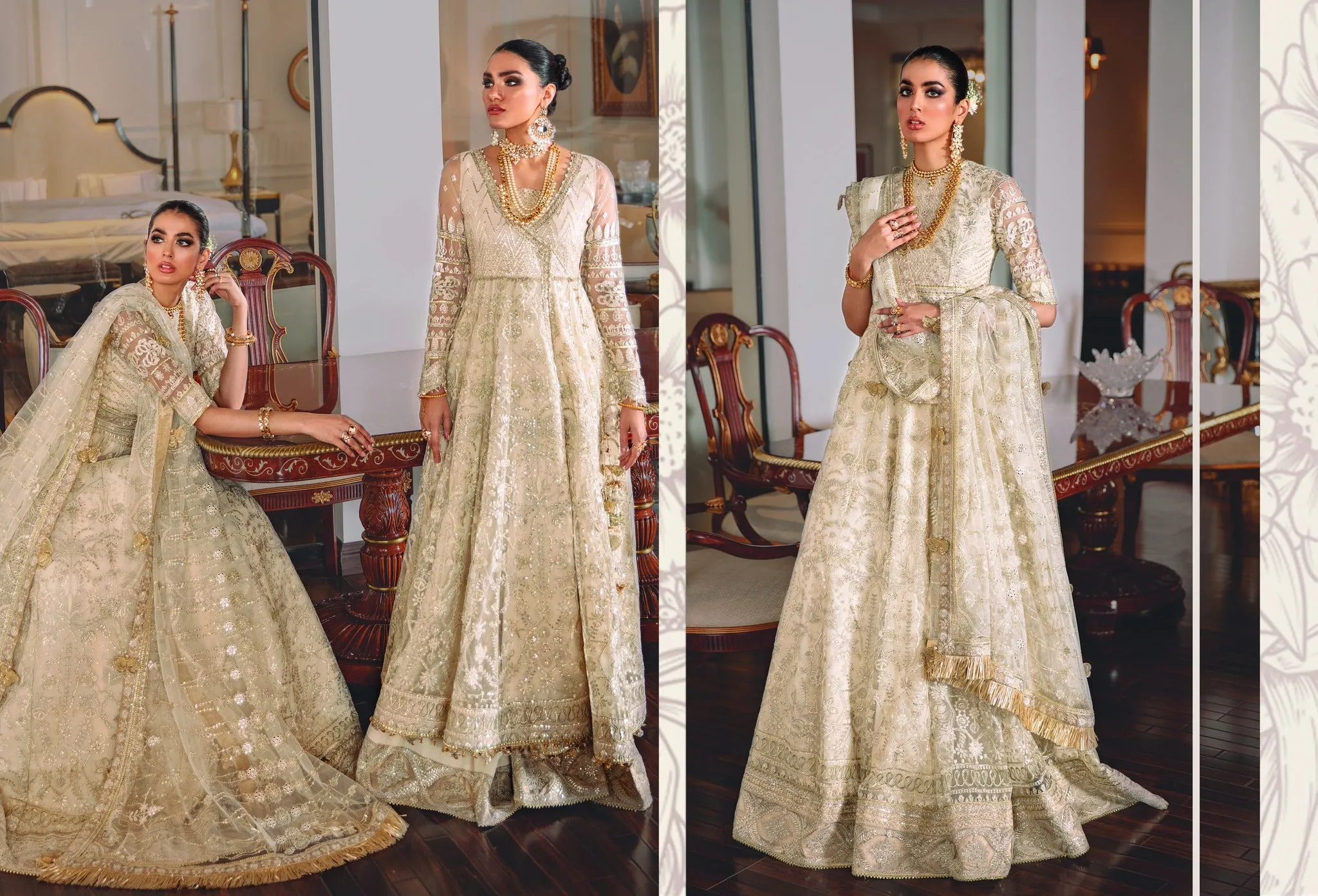 BAROQUE CHANTELLE CHIFFON - EC05  LEHNGA