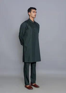 Basic Poly Viscose Ebony Slim Fit Suit