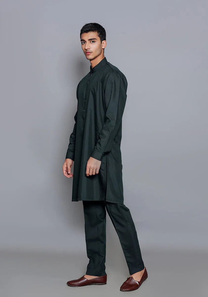 Basic Poly Viscose Ebony Slim Fit Suit