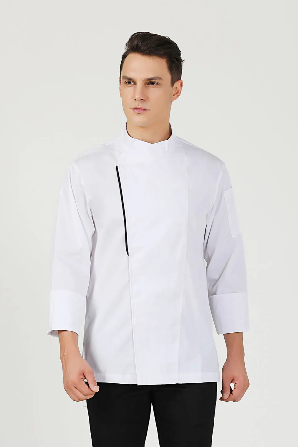 Basil White Chef Jacket, Long Sleeve