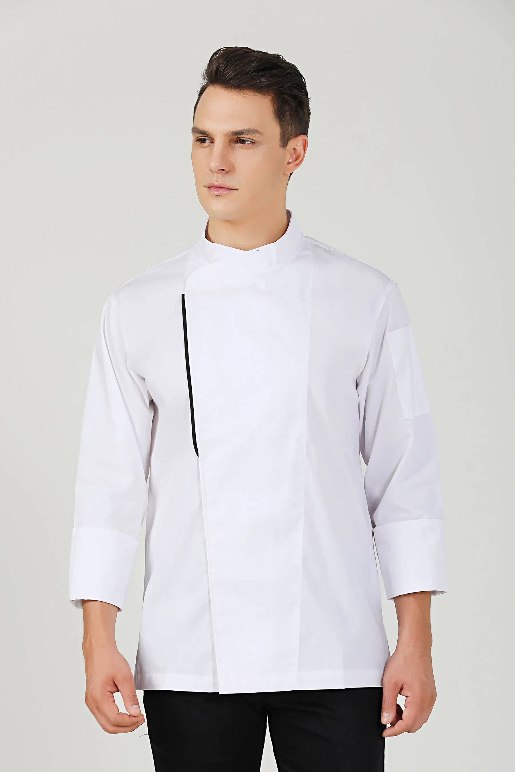 Basil White Chef Jacket, Long Sleeve