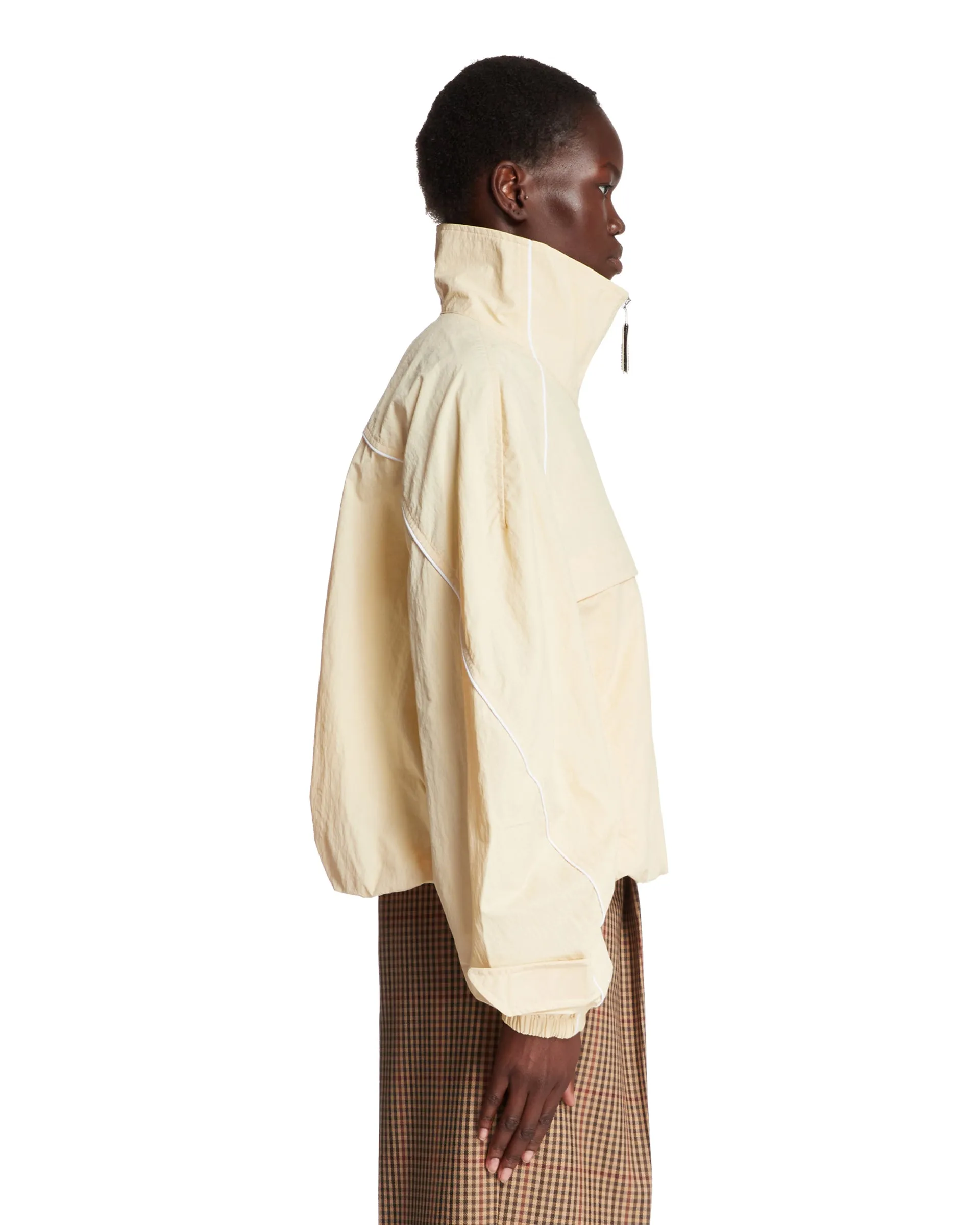 Beige High Neck Jacket