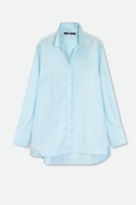 BETTE SHIRT IN 100% ITALIAN COTTON CYPRESS LIGHT BLUE