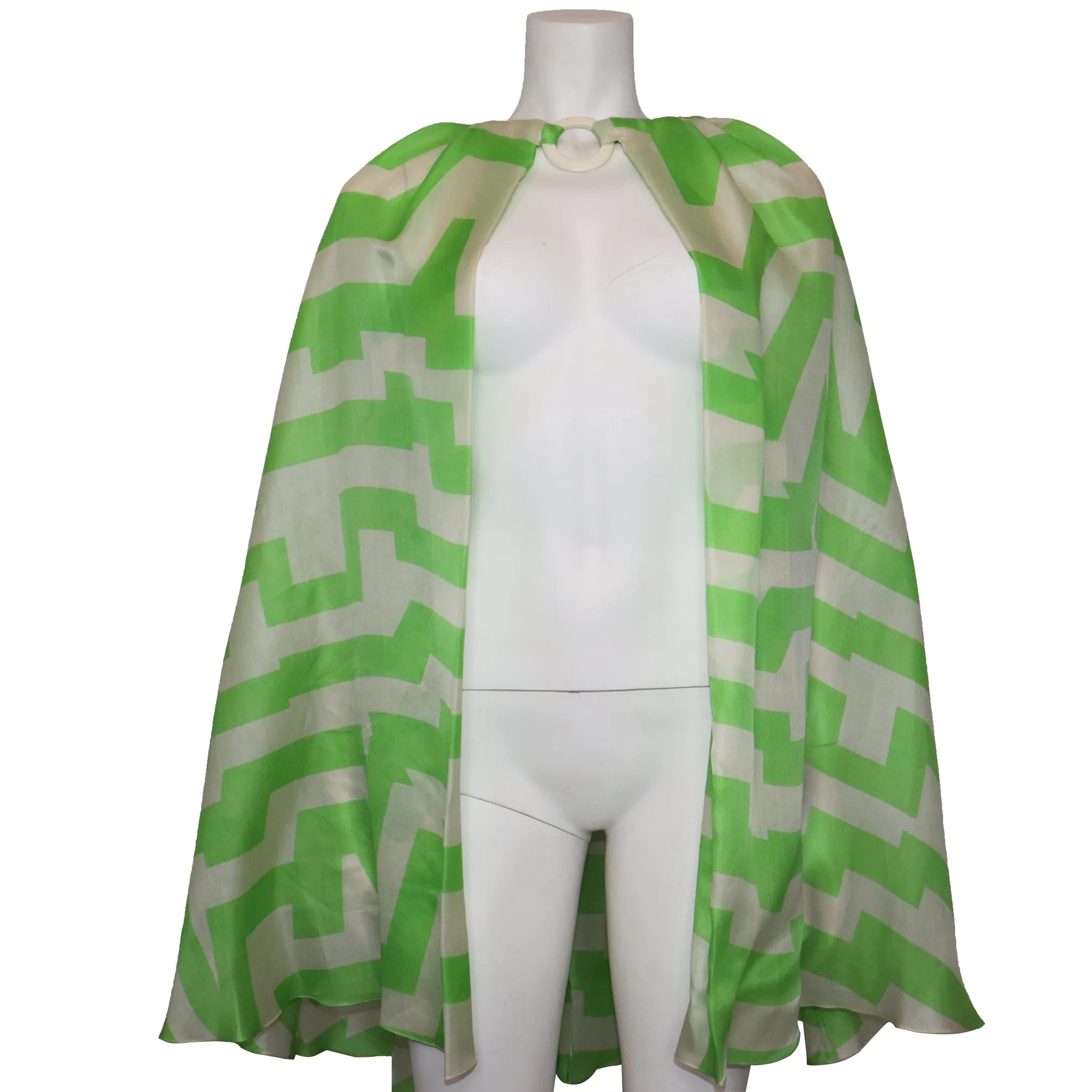 Bill Blass White & Green Silk 2 PC Dress Circa 1960s