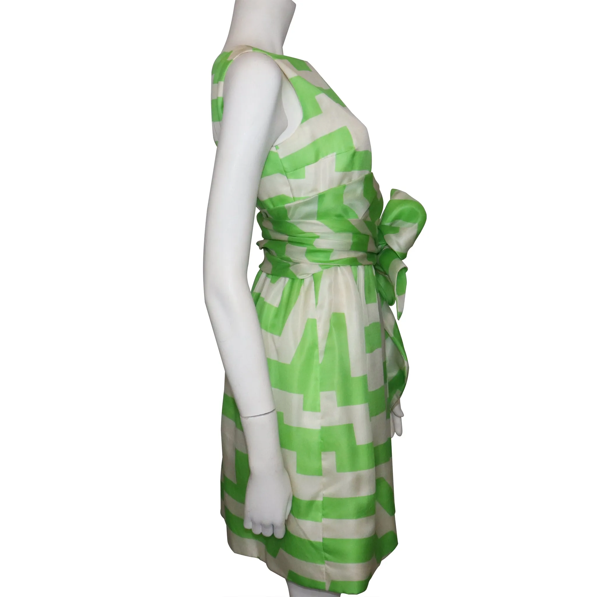 Bill Blass White & Green Silk 2 PC Dress Circa 1960s