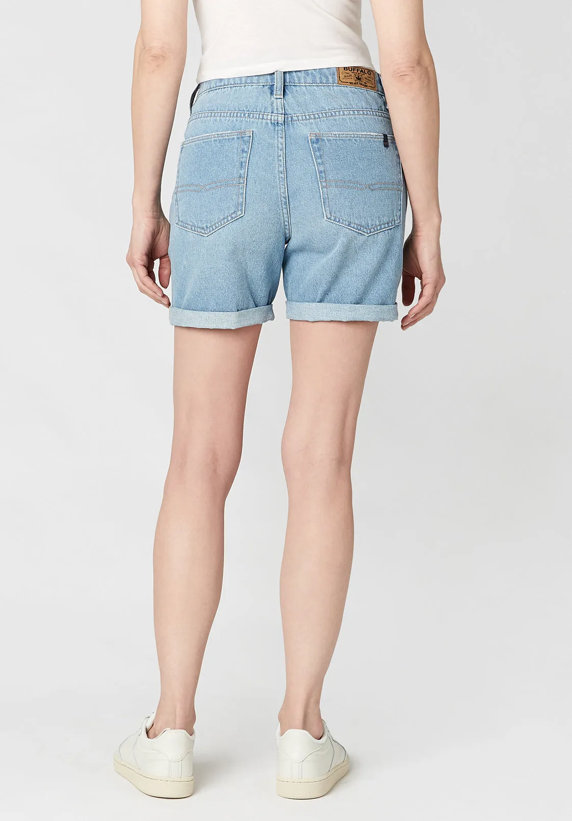 Billy Distressed Women's Boyfriend Shorts in Light Blue - BL15784