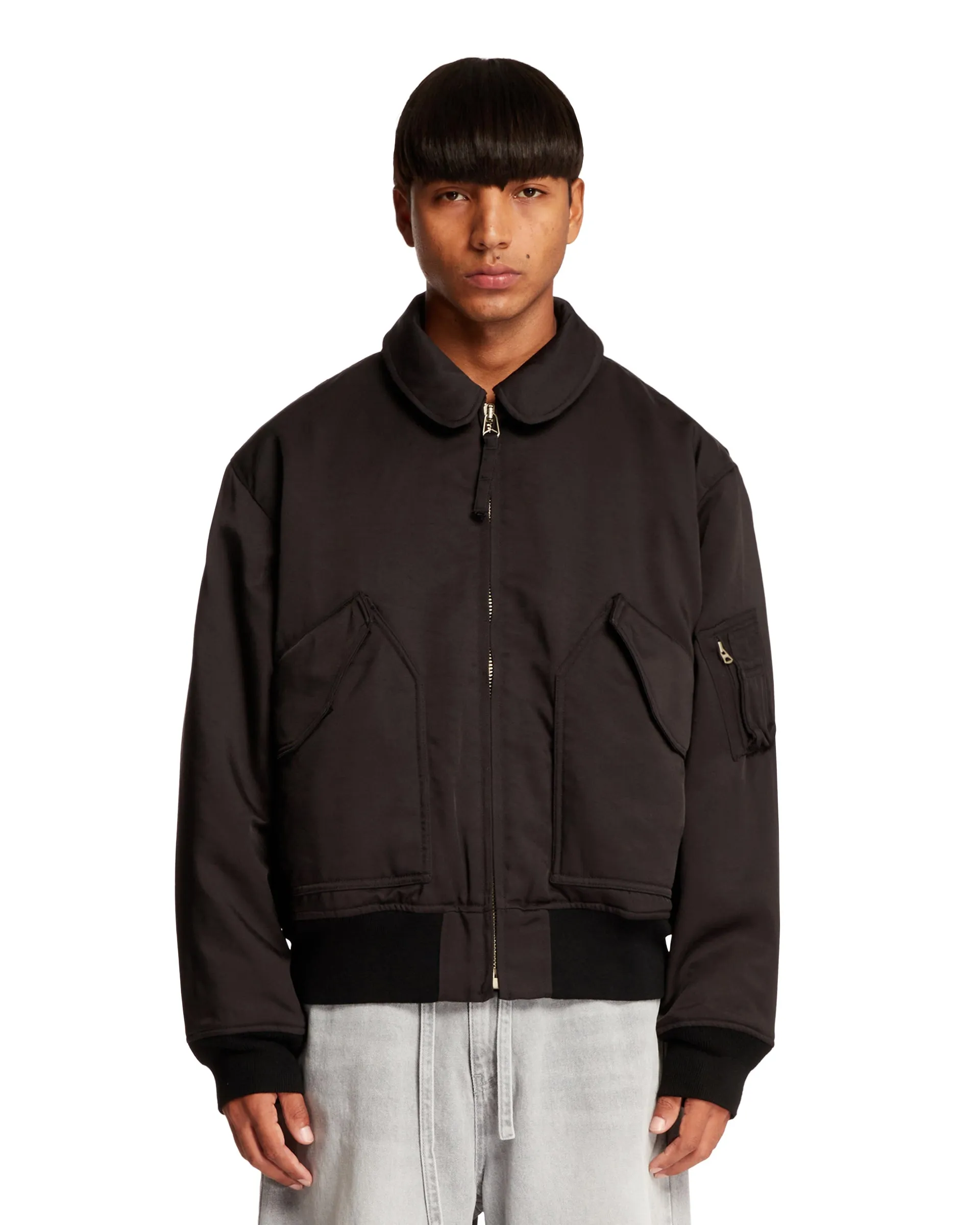 Black Blouson Padded Jacket