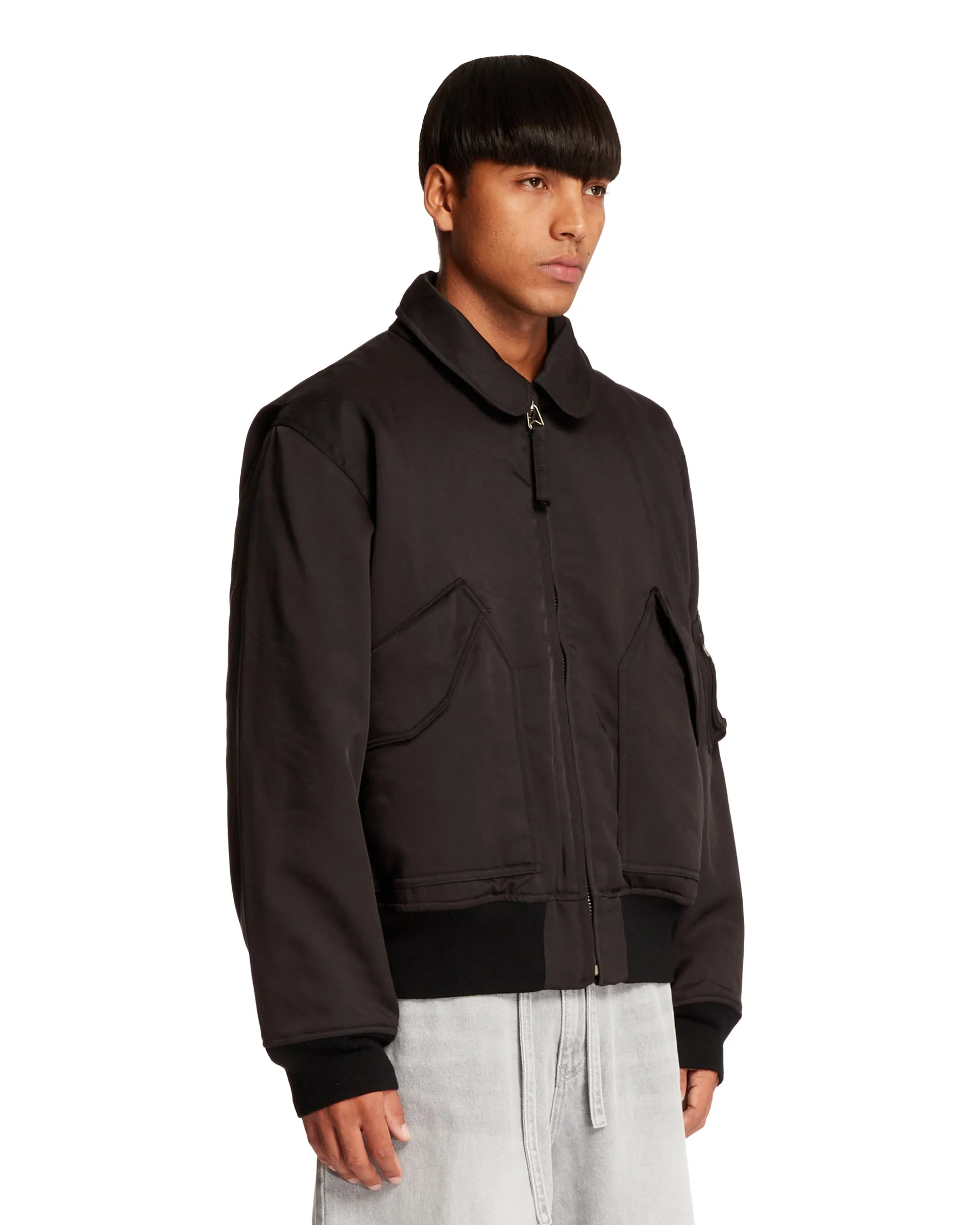 Black Blouson Padded Jacket