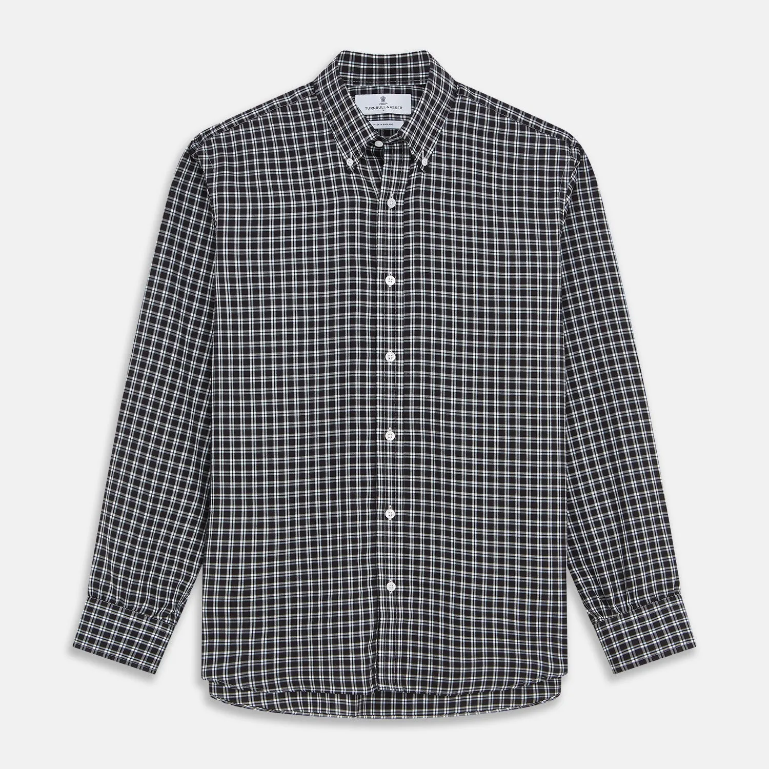 Black Multi Check Cotton Blend Weekend Fit Hayne Shirt